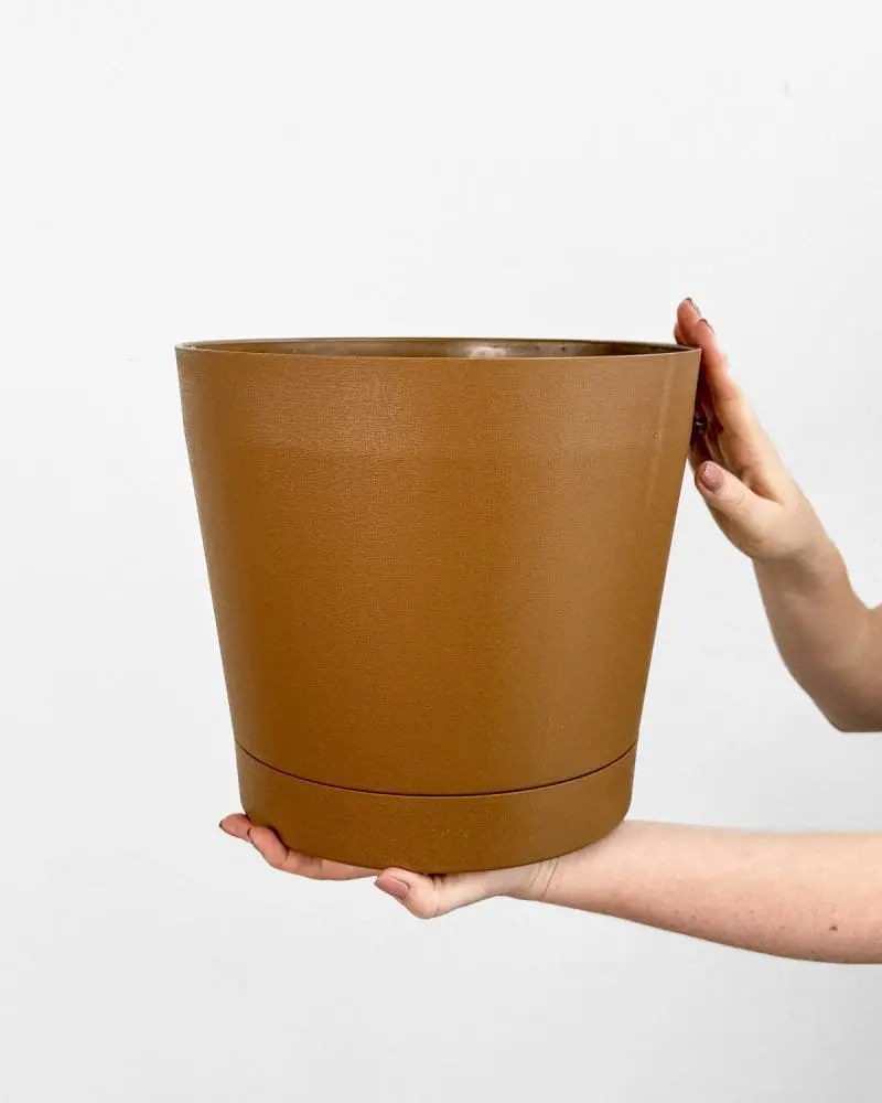 Květináč s vestavěným podstavcem - káva (XXL) - 29cm