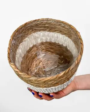 Košík s bílými vlnkami (L) - 17 cm 2