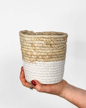 Košík duotone - bílá (M) - 12 cm