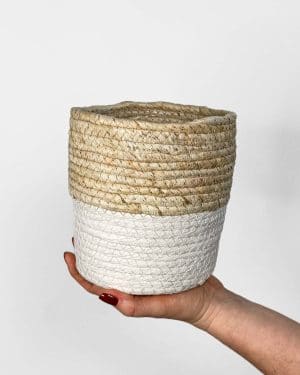 Košík duotone - bílá (M) - 13,5 cm