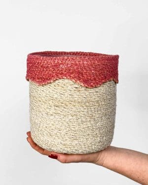 Koš s růžovým okrajem (L) - 17,5 cm