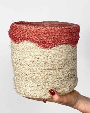 Košík s oranžovým okrajem (L) - 20 cm