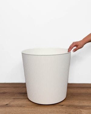 Stripes květináč na kolečkách - bílý (XXXL) - 39 cm