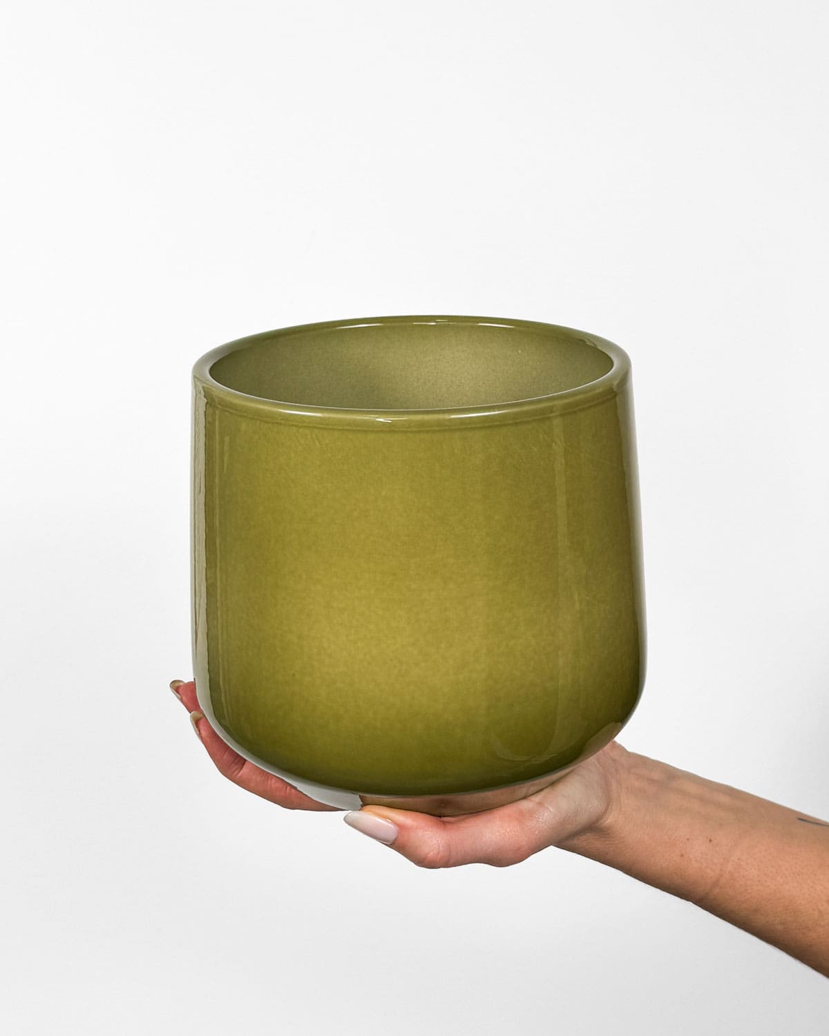 Amber olivový květináč (M) - 15 cm